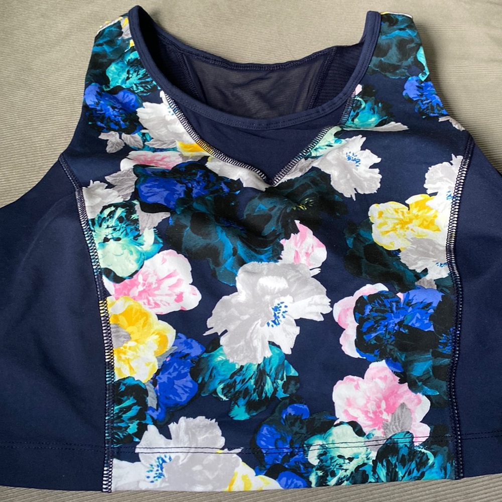 Old navy crop sports bra floral print size xl
